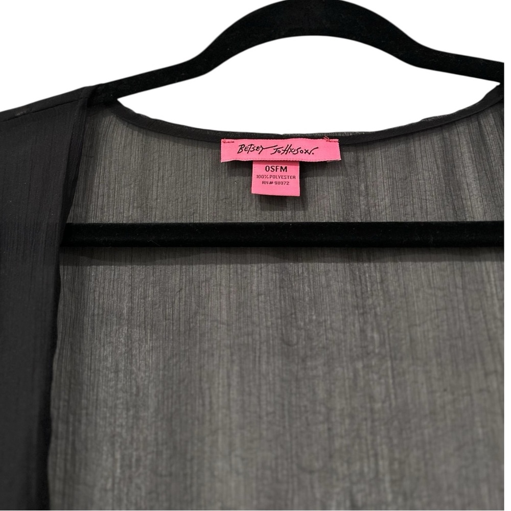 Betsey Johnson Black Sheer Open Kimono - Picture 5 of 6
